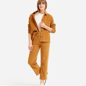 The Corduroy Straight-Leg crop in golden brown